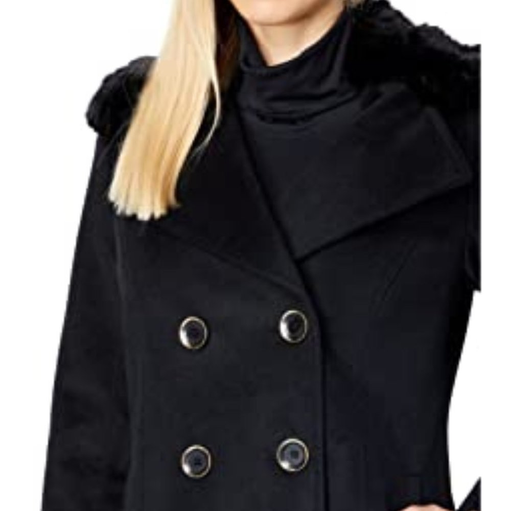 MICHAEL KORS Double Breasted High Neck Wool Coat